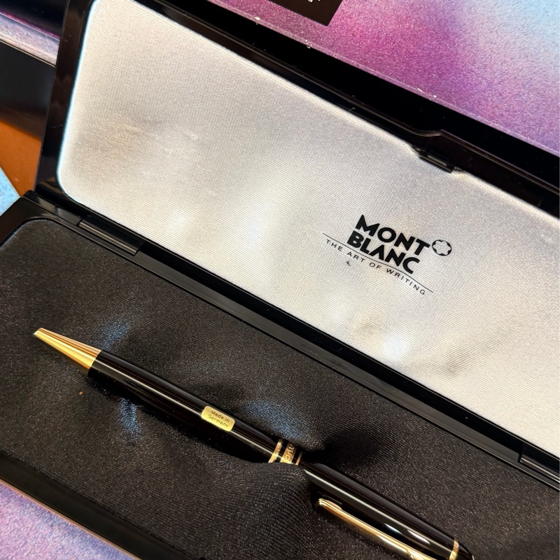 真品MONTBLANC 萬寶龍 Meisterstück 大師傑作（大班）鍍黃金經典原子筆 附盒單齊-9