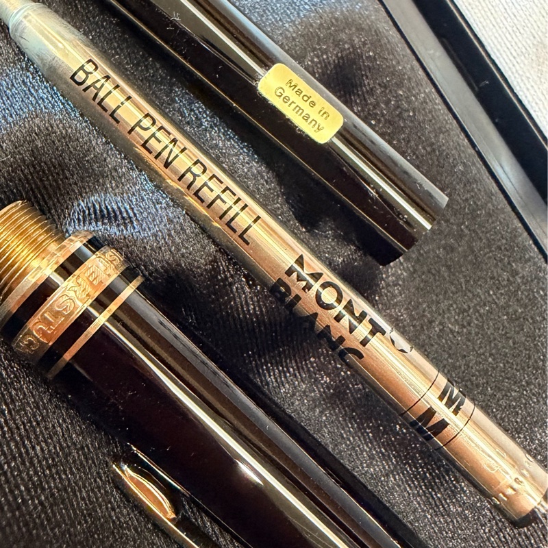 真品MONTBLANC 萬寶龍 Meisterstück 大師傑作（大班）鍍黃金經典原子筆 附盒單齊-13