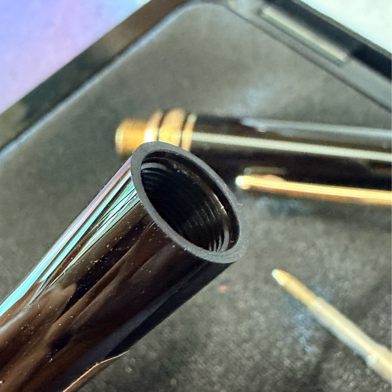 真品MONTBLANC 萬寶龍 Meisterstück 大師傑作（大班）鍍黃金經典原子筆 附盒單齊-17