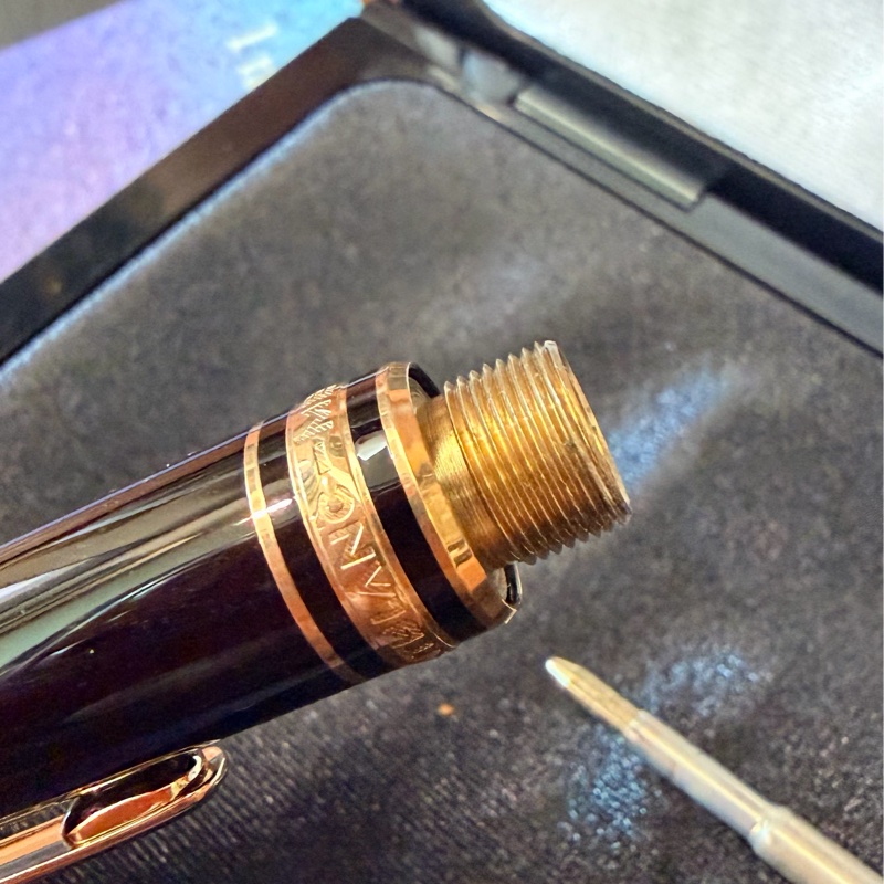 真品MONTBLANC 萬寶龍 Meisterstück 大師傑作（大班）鍍黃金經典原子筆 附盒單齊-18