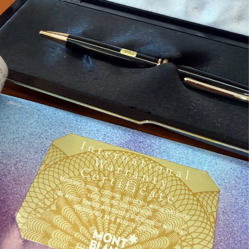 真品MONTBLANC 萬寶龍 Meisterstück 大師傑作（大班）鍍黃金經典原子筆 附盒單齊-25