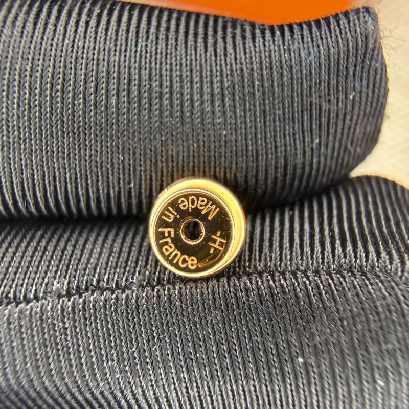 Hermes 98新 奶茶（栗子）金色 POP H耳環-8