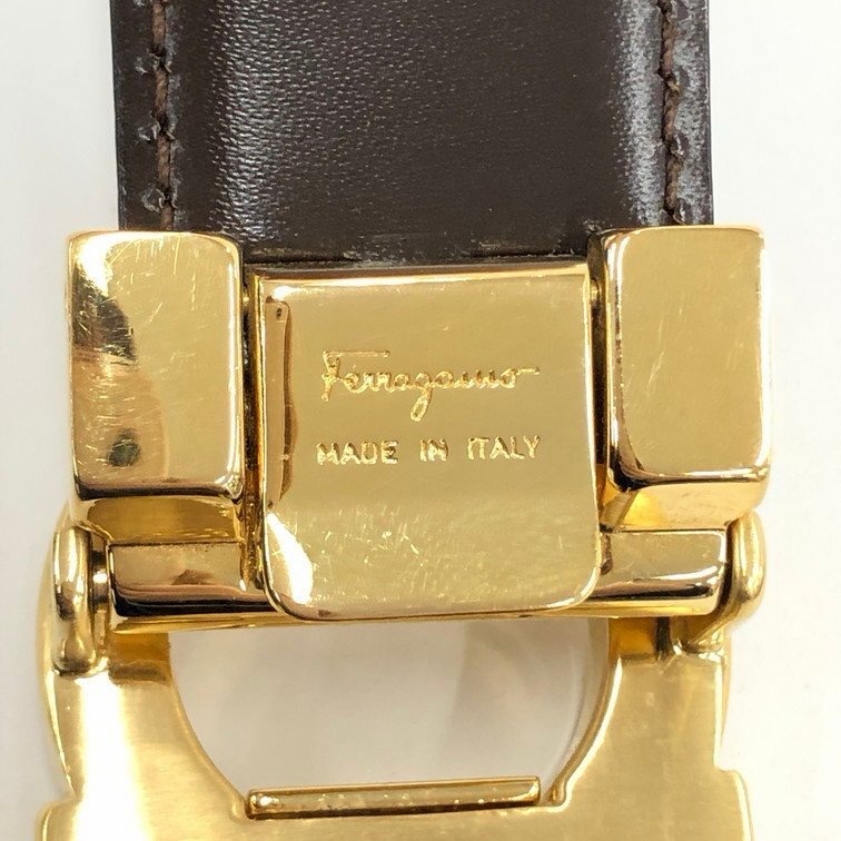 真品 Salvatore Ferragamo 薩爾瓦托・菲拉格慕 Gancini 皮帶-8