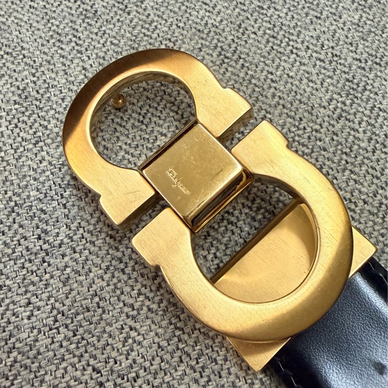 出清特價｜真品 Salvatore Ferragamo 薩爾瓦托・菲拉格慕 Gancini 皮帶 低調奢華品味-6