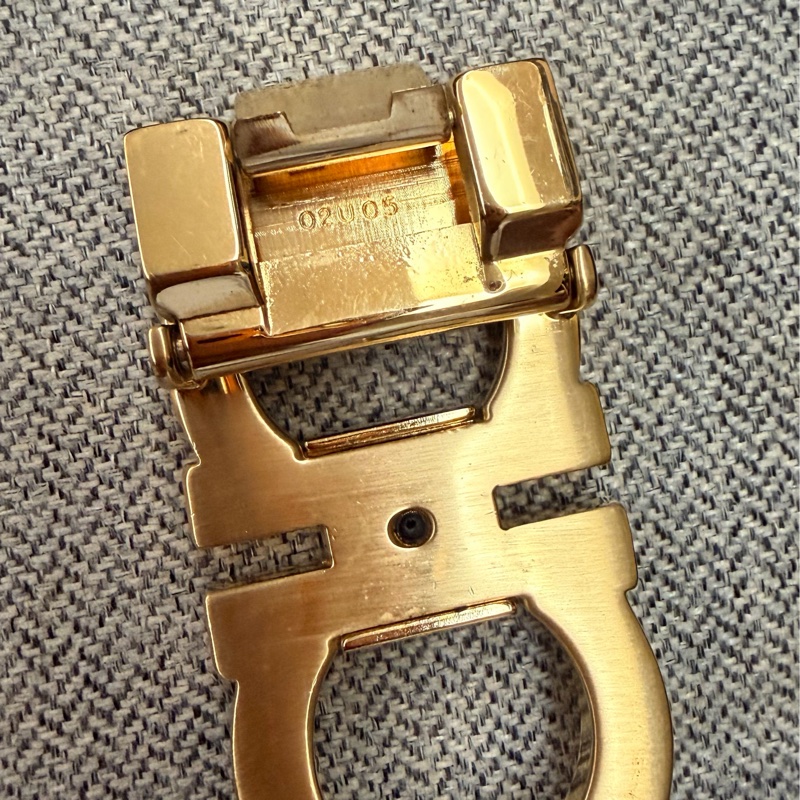 出清特價｜真品 Salvatore Ferragamo 薩爾瓦托・菲拉格慕 Gancini 皮帶 低調奢華品味-17