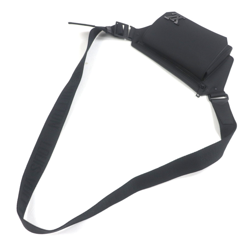 路易威登 M57081 LV Aerogramme Take-Off 斜背包,粒面皮革,黑色,含包裝盒和防塵袋,法國製造,男士款-6