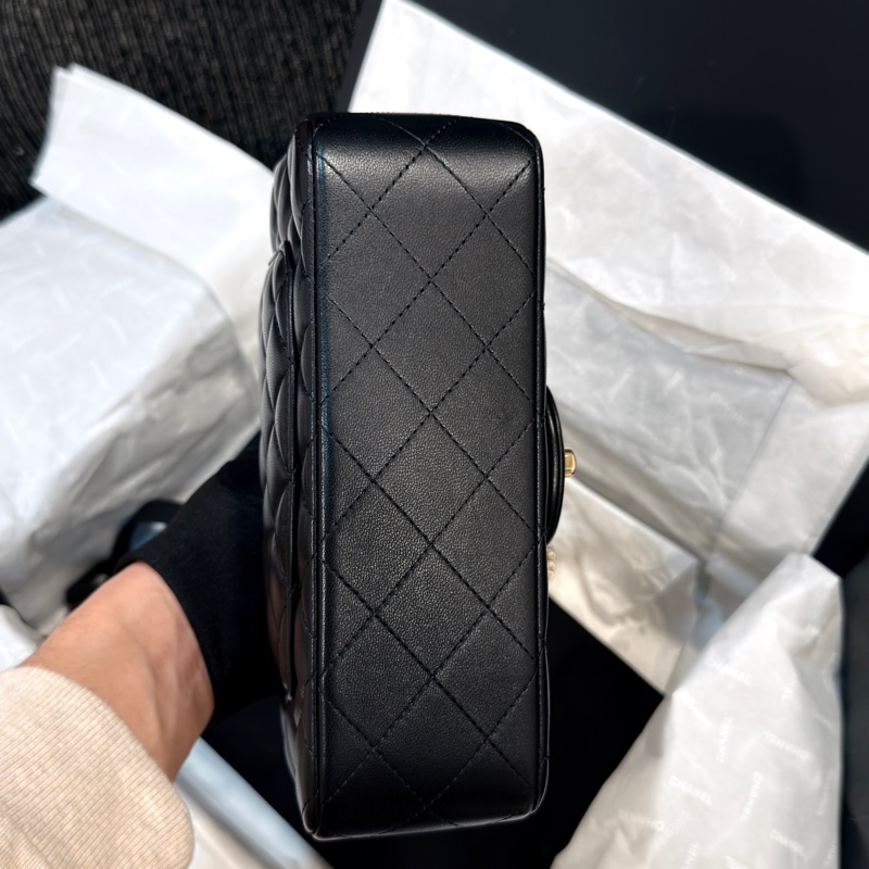 #全網最低超級甜💰 #芯片款 #閒置帶膜🈶購證 香奈兒Cf20 handle Cfmini 黑金 淡金扣-9