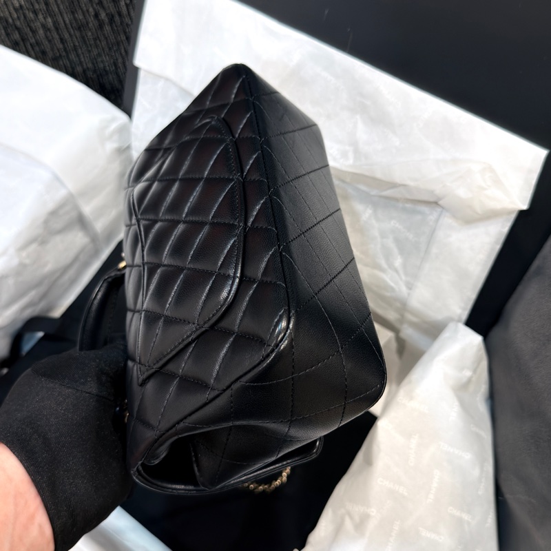 #全網最低超級甜💰 #芯片款 #閒置帶膜🈶購證 香奈兒Cf20 handle Cfmini 黑金 淡金扣-12