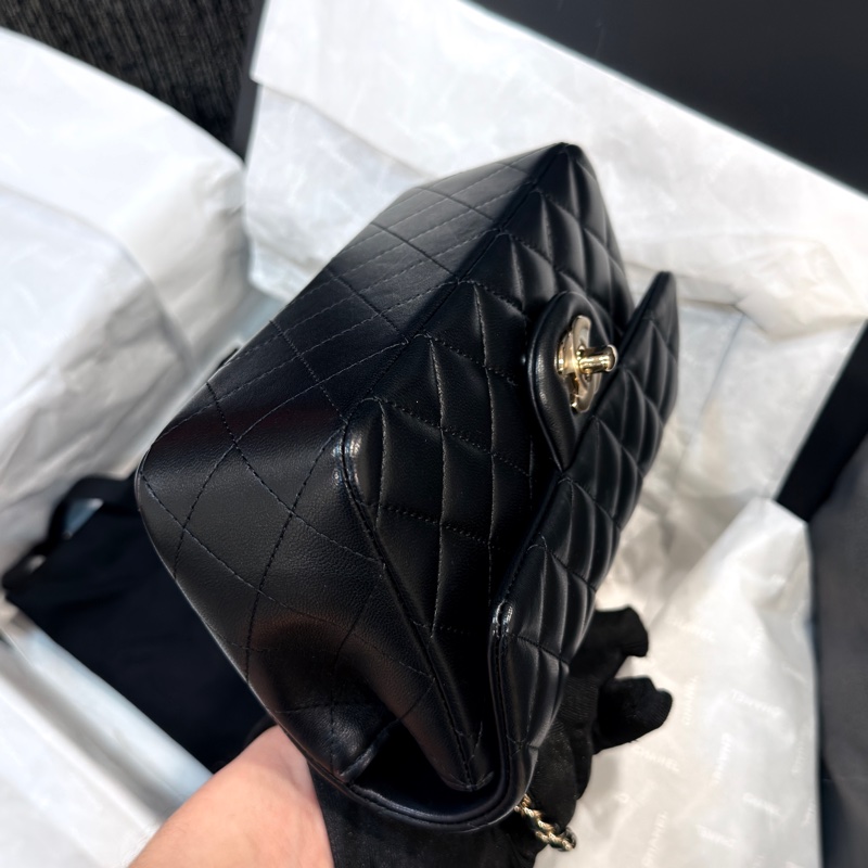 #全網最低超級甜💰 #芯片款 #閒置帶膜🈶購證 香奈兒Cf20 handle Cfmini 黑金 淡金扣-13