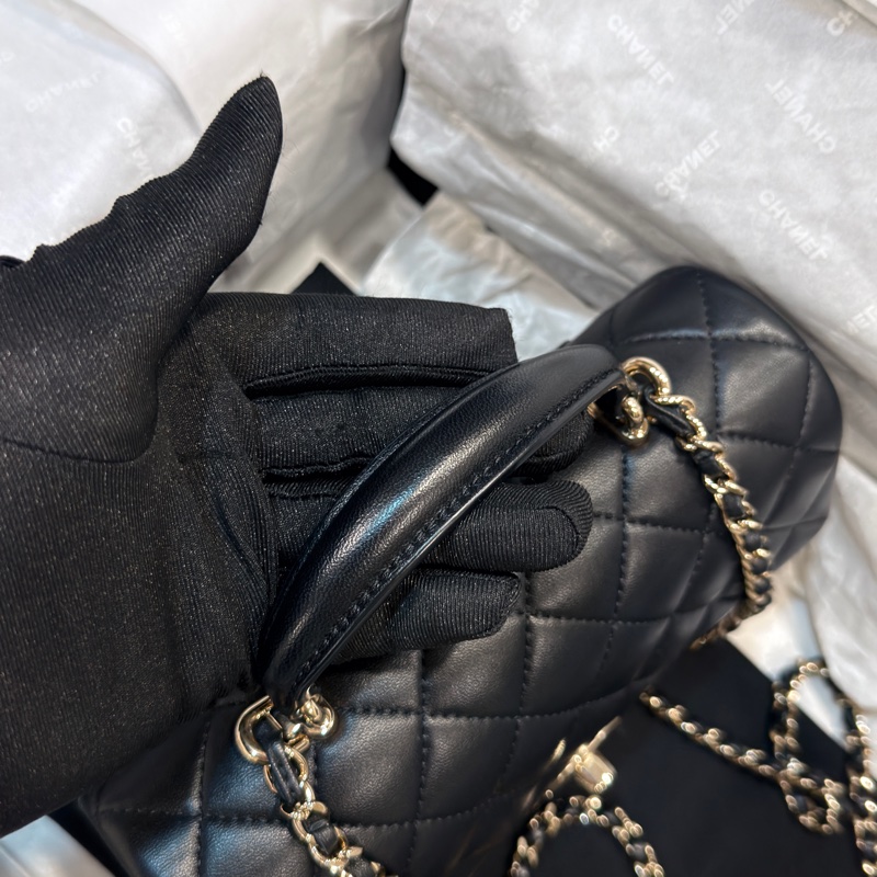 #全網最低超級甜💰 #芯片款 #閒置帶膜🈶購證 香奈兒Cf20 handle Cfmini 黑金 淡金扣-14