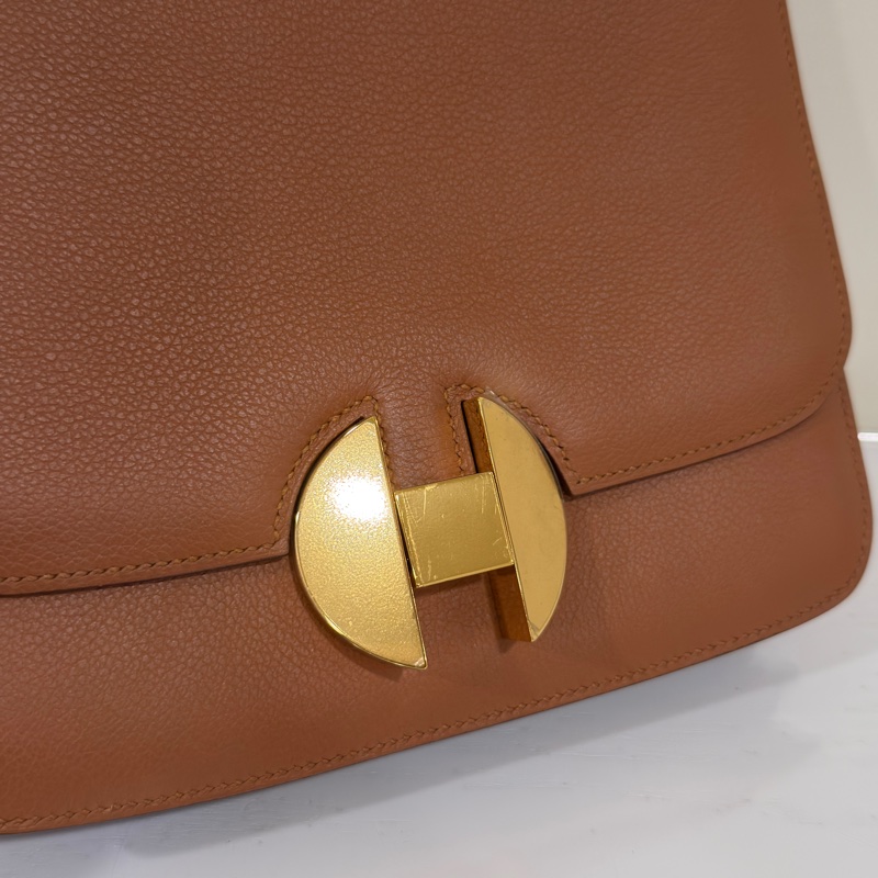 #僅一顆🉐驚爆價💰 #康康平替 愛馬仕2002-20金棕金ec皮 郵差包-15