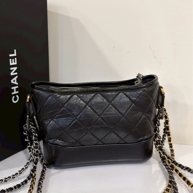 全網最低價😍Chanel香奈兒黑金小號流浪包單肩斜挎包-12