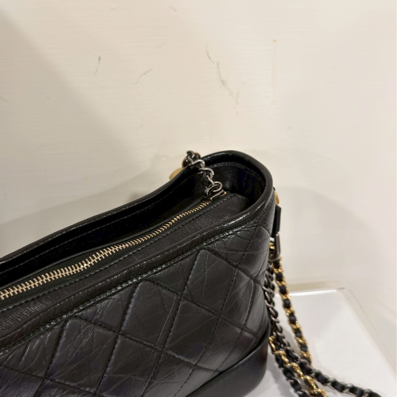 全網最低價😍Chanel香奈兒黑金小號流浪包單肩斜挎包-13