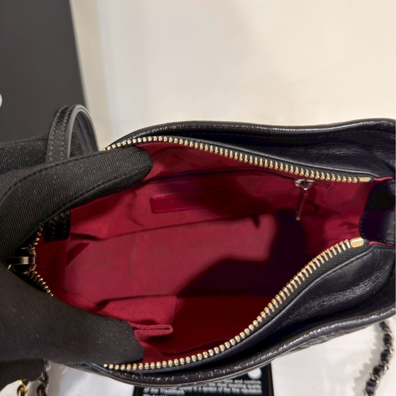 全網最低價😍Chanel香奈兒黑金小號流浪包單肩斜挎包-19