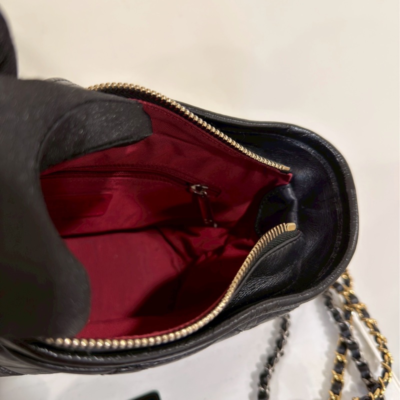 全網最低價😍Chanel香奈兒黑金小號流浪包單肩斜挎包-20