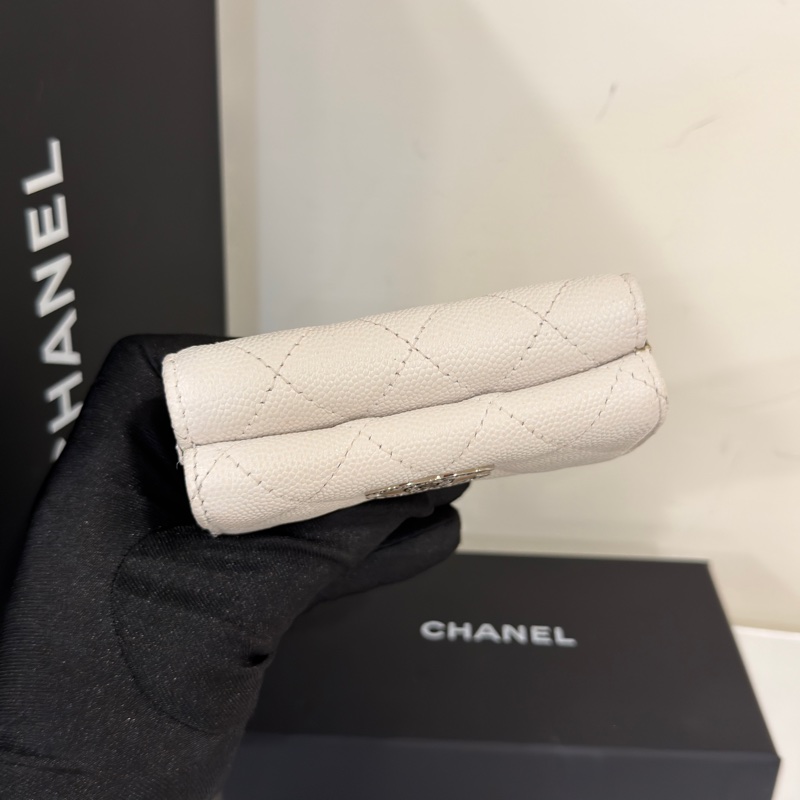 #荔枝皮 #白雪公主 香奈兒白銀三折短夾 小巧超好用🔥-3