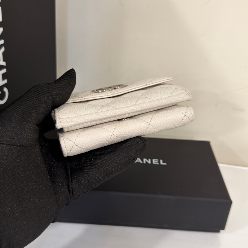 #荔枝皮 #白雪公主 香奈兒白銀三折短夾 小巧超好用🔥-4