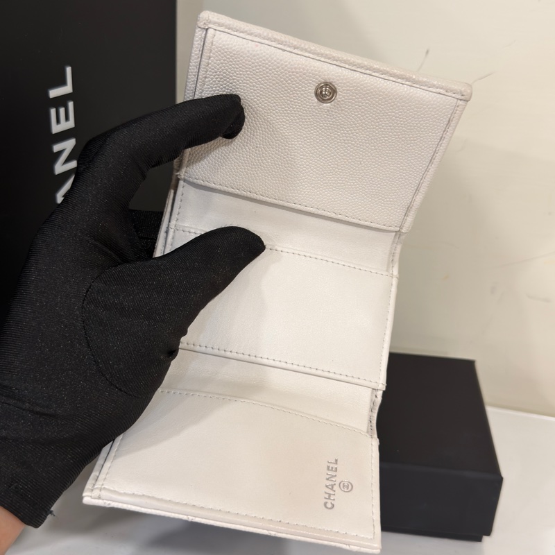 #荔枝皮 #白雪公主 香奈兒白銀三折短夾 小巧超好用🔥-5