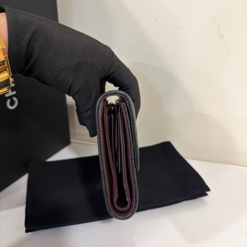 🈶購證 #全網最低💰 #閒置帶膜 #荔枝皮 香奈兒黑金Cf信封長夾-2