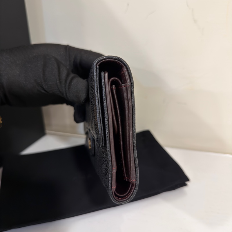 🈶購證 #全網最低💰 #閒置帶膜 #荔枝皮 香奈兒黑金Cf信封長夾-4