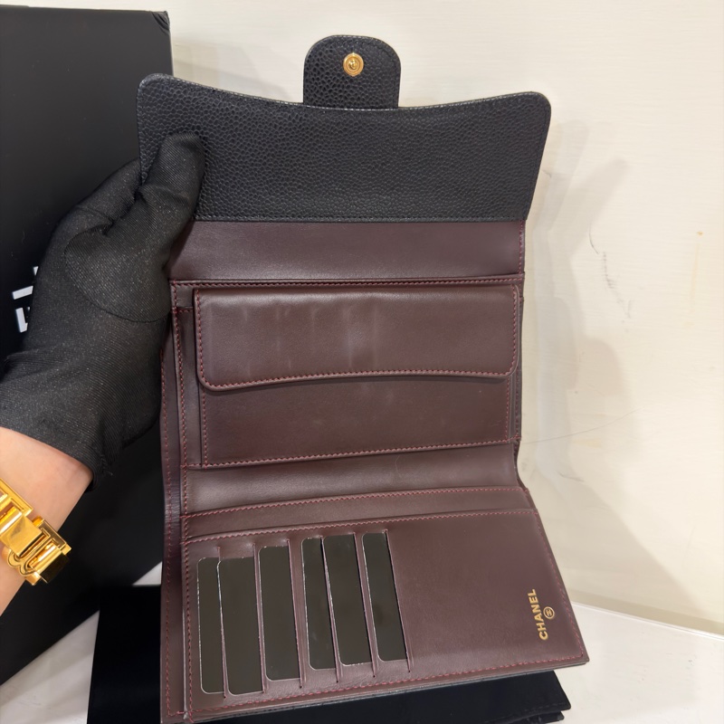 🈶購證 #全網最低💰 #閒置帶膜 #荔枝皮 香奈兒黑金Cf信封長夾-5