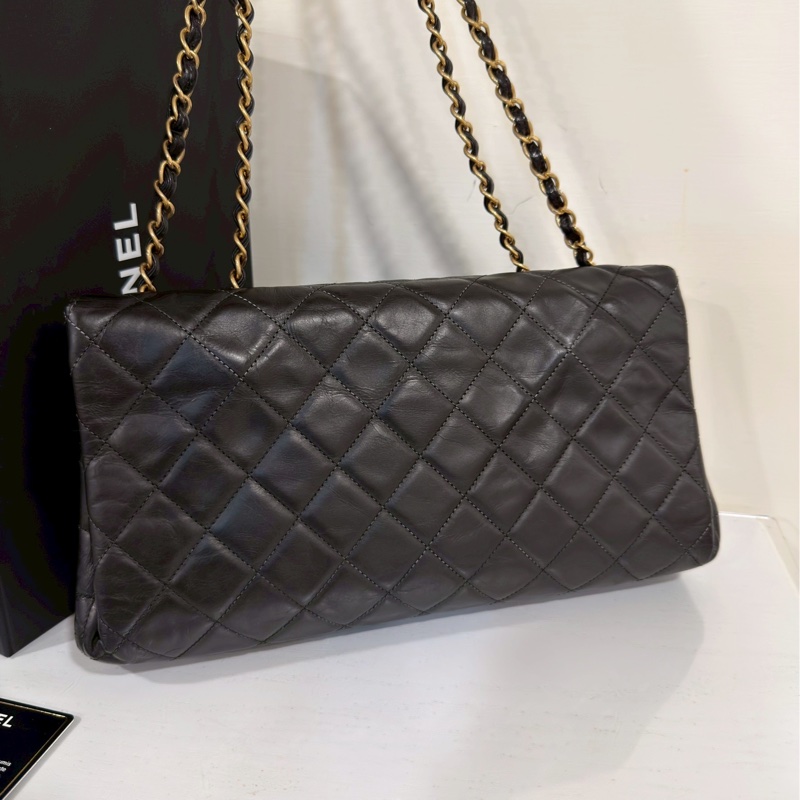 限時優惠價😍Chanel香奈兒黑金菱格紋cf單肩手提鏈條包-2