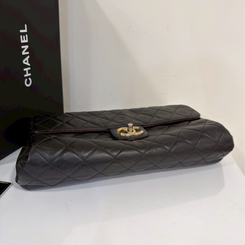 限時優惠價😍Chanel香奈兒黑金菱格紋cf單肩手提鏈條包-4