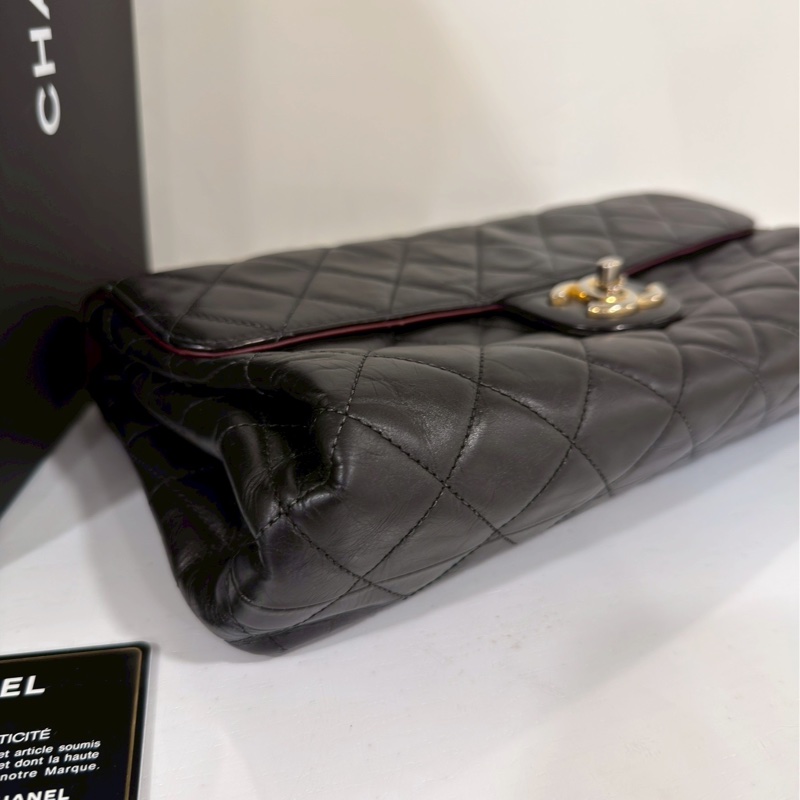 限時優惠價😍Chanel香奈兒黑金菱格紋cf單肩手提鏈條包-5