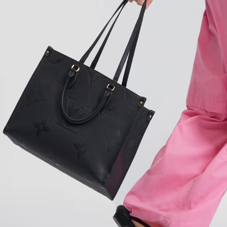 實用主義看過來😍99新🆕Lv路易威登黑色全皮on the go中號托特包手提包肩背包-2