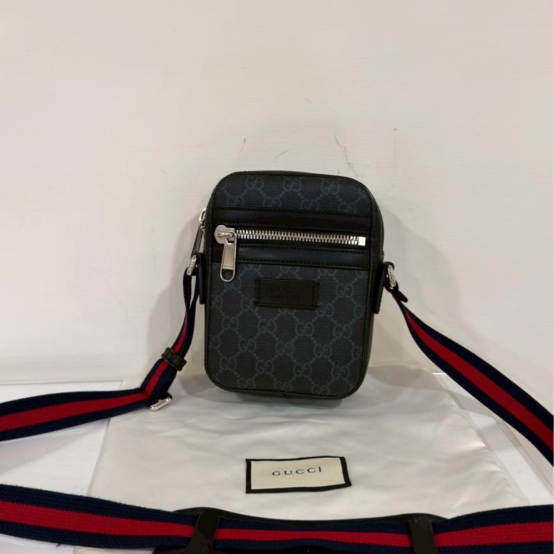 殺瘋超低價😎帥度💯Gucci古馳黑色老花相機包手機包單肩斜挎包📷-3