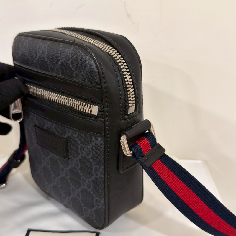 殺瘋超低價😎帥度💯Gucci古馳黑色老花相機包手機包單肩斜挎包📷-4
