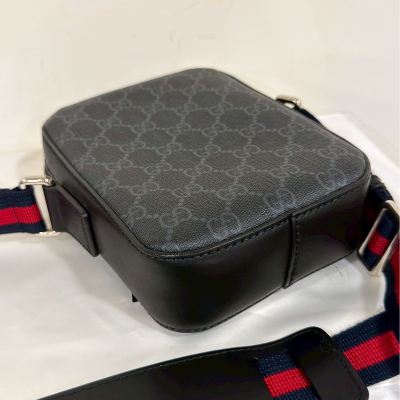 殺瘋超低價😎帥度💯Gucci古馳黑色老花相機包手機包單肩斜挎包📷-14
