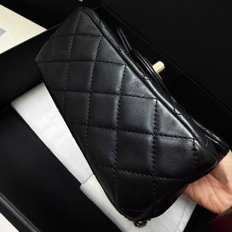 【99.9新 ✨ 全網最低價!】Chanel方胖子黑金 黑色 金球 羊皮 鏈條包斜挎包(下單前先詢問庫存❗️)-5