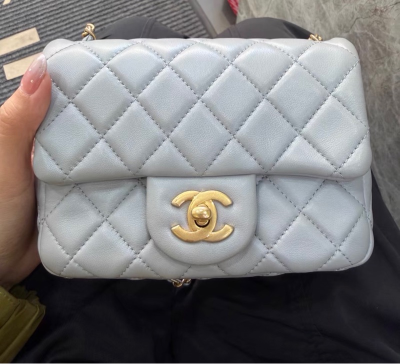 【98新 ✨ 全網最低價!】Chanel香奈兒 灰色 金球 羊皮 斜挎包 鏈條包 現貨好價(下單前先詢問庫存❗️)-1