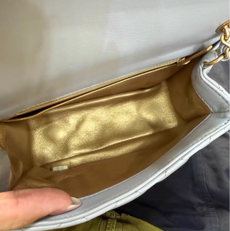 【98新 ✨ 全網最低價!】Chanel香奈兒 灰色 金球 羊皮 斜挎包 鏈條包 現貨好價(下單前先詢問庫存❗️)-7