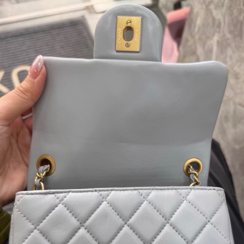 【98新 ✨ 全網最低價!】Chanel香奈兒 灰色 金球 羊皮 斜挎包 鏈條包 現貨好價(下單前先詢問庫存❗️)-8