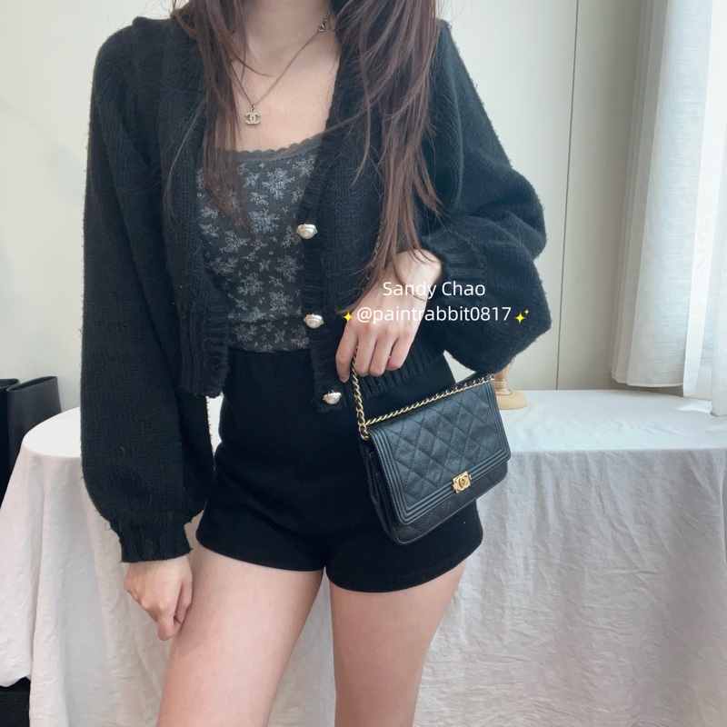 ෆ Chanel boy woc 黑金荔枝牛🈶購證-2