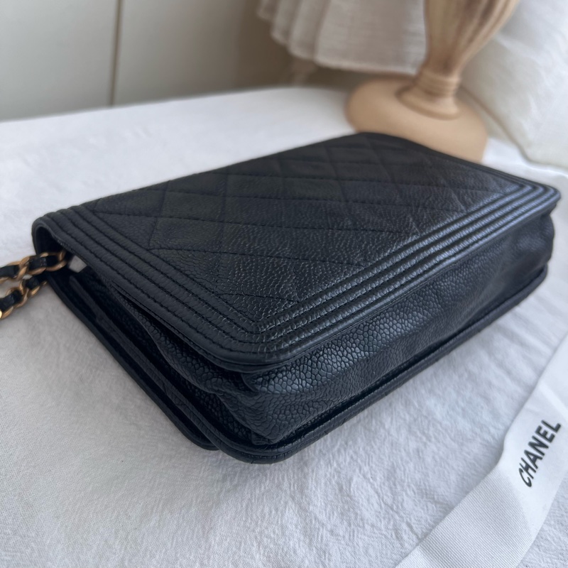 ෆ Chanel boy woc 黑金荔枝牛🈶購證-8