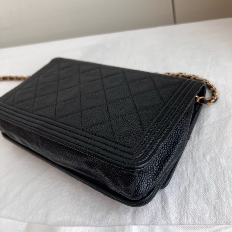 ෆ Chanel boy woc 黑金荔枝牛🈶購證-9