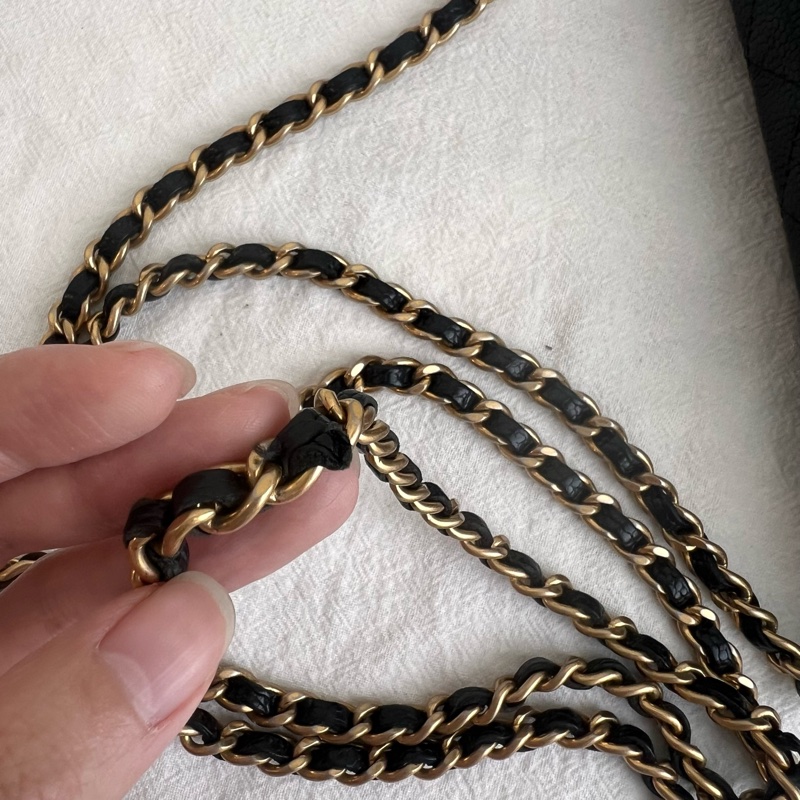 ෆ Chanel boy woc 黑金荔枝牛🈶購證-11