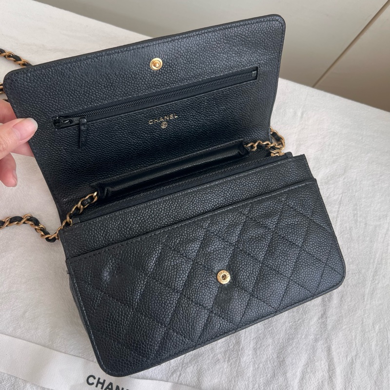 ෆ Chanel boy woc 黑金荔枝牛🈶購證-12