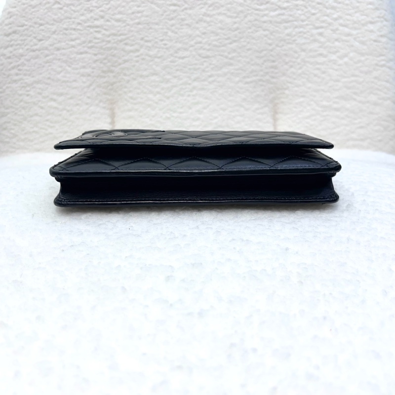 Chanel 香奈兒 康朋大C Cambon WOC 黑銀小牛皮鏈包 A46645-14