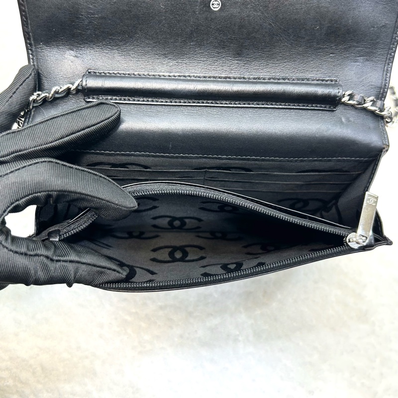 Chanel 香奈兒 康朋大C Cambon WOC 黑銀小牛皮鏈包 A46645-16