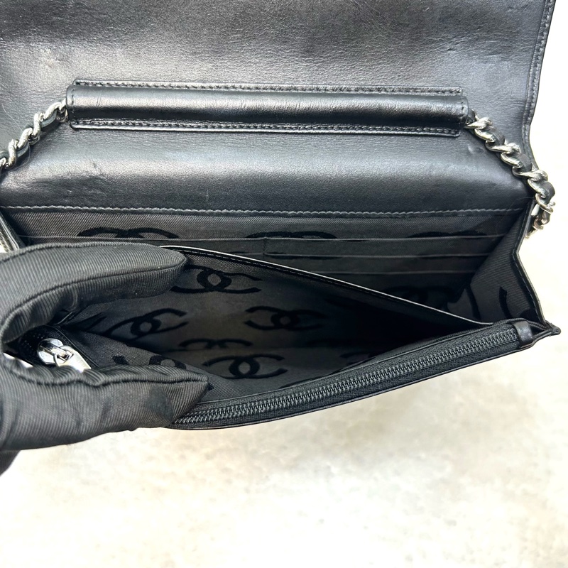 Chanel 香奈兒 康朋大C Cambon WOC 黑銀小牛皮鏈包 A46645-17