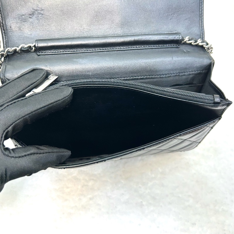 Chanel 香奈兒 康朋大C Cambon WOC 黑銀小牛皮鏈包 A46645-18