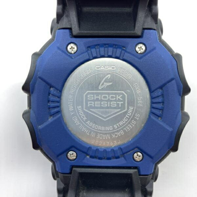 卡西歐 G-SHOCK 手錶 GXW-56E-1JF 太陽能動力多頻手錶 6 區 黑色/藍色-1