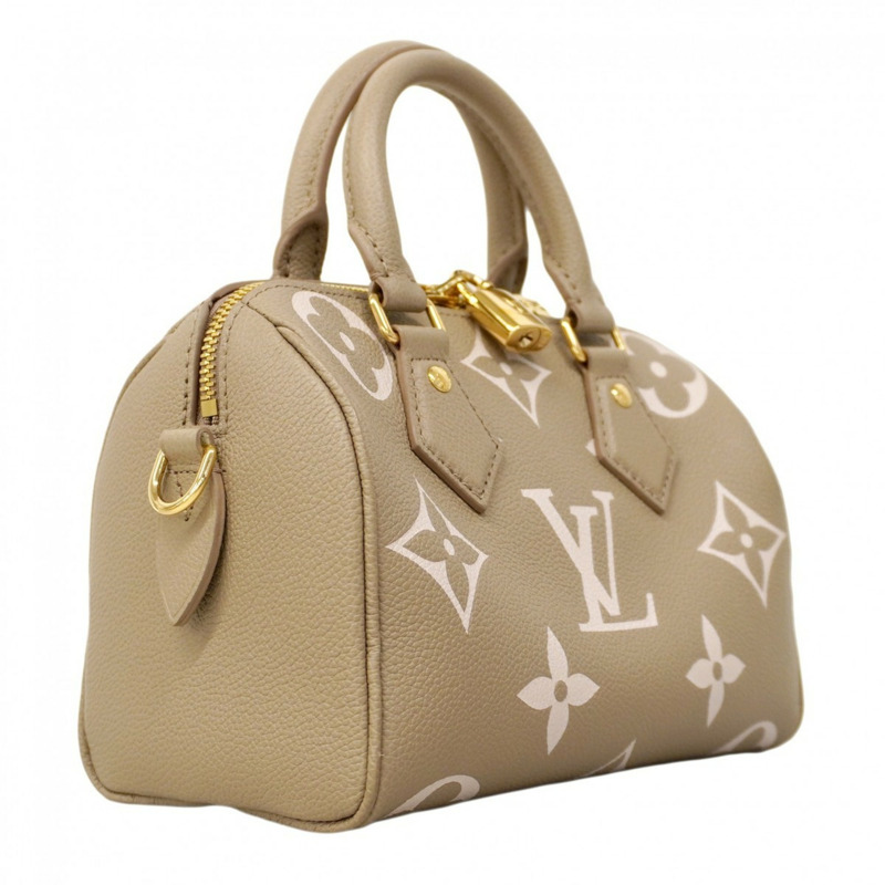 路易威登 Monogram Empreinte 雙色 Speedy Bandouliere 20 手提包 M46575 Tourterelle Creme 2-Way 女用包-1