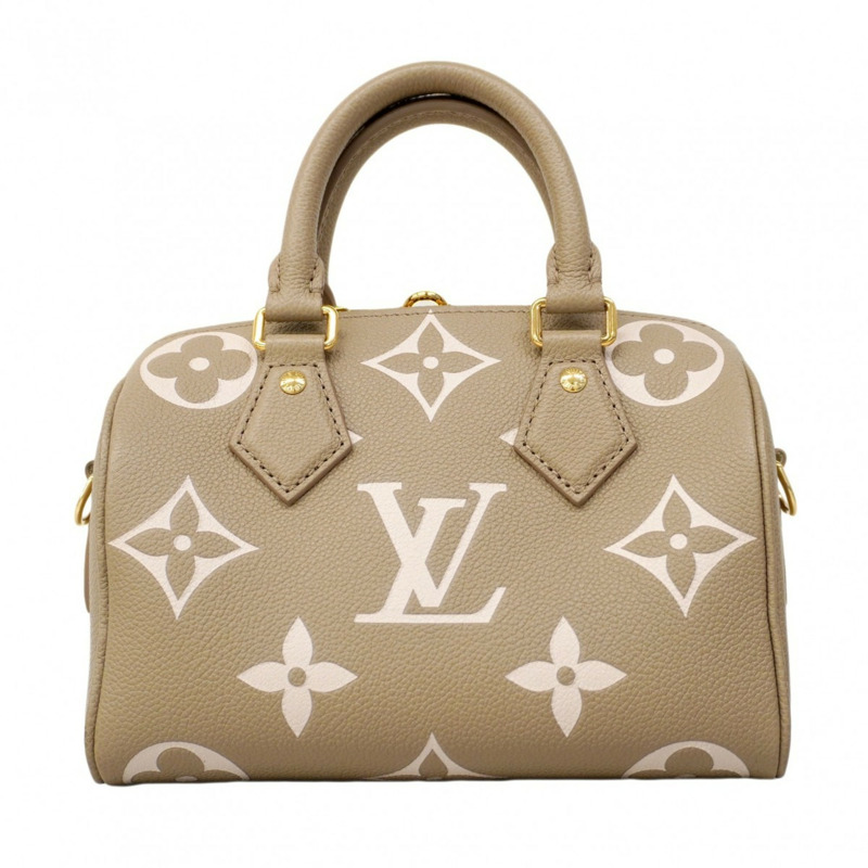 路易威登 Monogram Empreinte 雙色 Speedy Bandouliere 20 手提包 M46575 Tourterelle Creme 2-Way 女用包-12