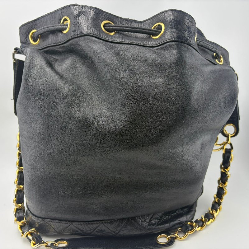 Chanel 中古 抽繩水桶包-6