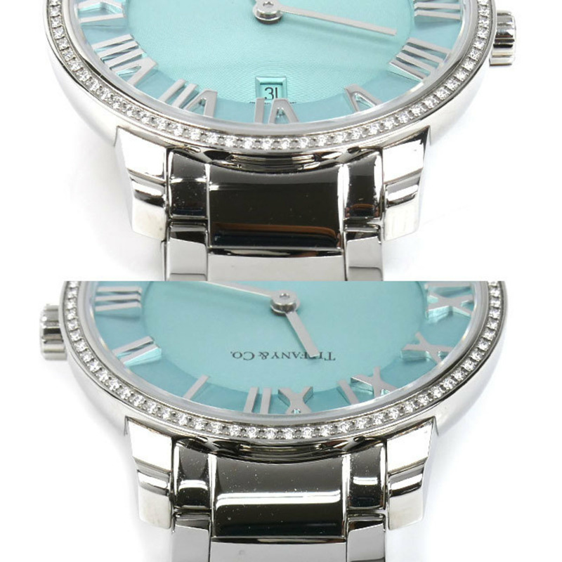 TIFFANY & Co.) Atlas 雙指針 31 毫米鑲鑽錶圈腕錶,電池驅動,女士款,63452858-3
